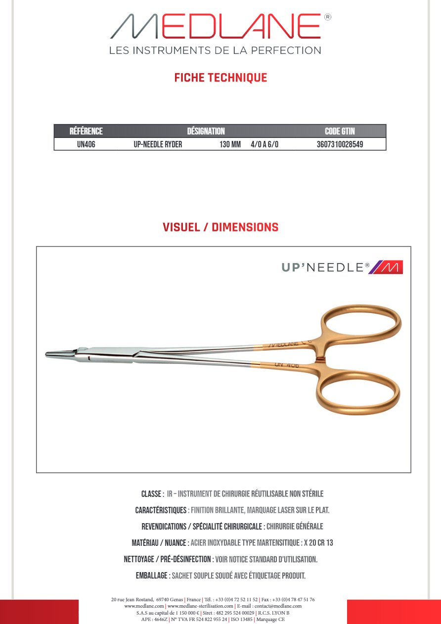 Up-needle Ryder 130 mm 4/0 a 6/0 — REF UN406