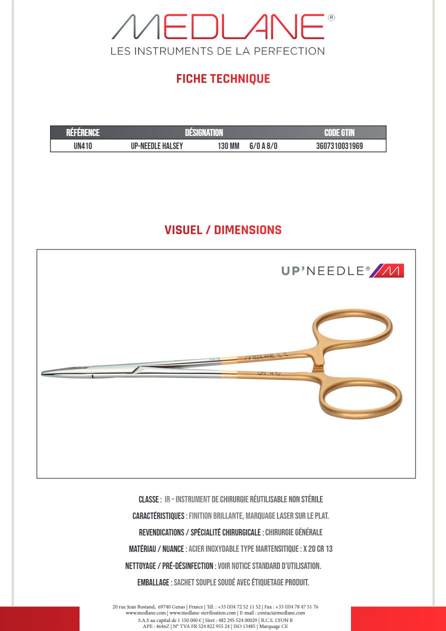 Up-needle Halsey 130 mm 6/0 a 8/0 — REF UN410