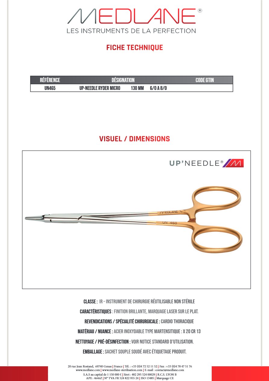 Up-needle Ryder Micro 130 mm 6/0 a 8/0 — REF UN465