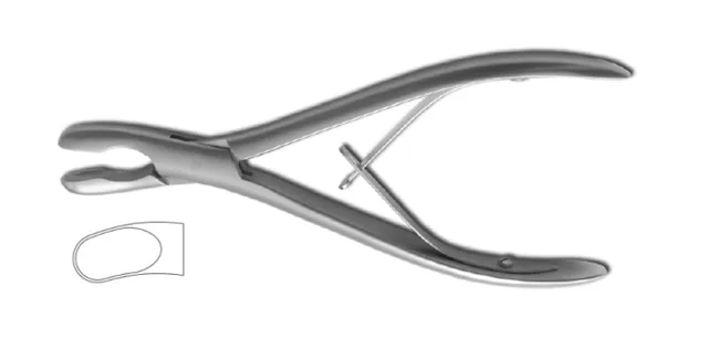 Bone rongeur Single Luer 17 cm 8 mm curved — REF 33304P