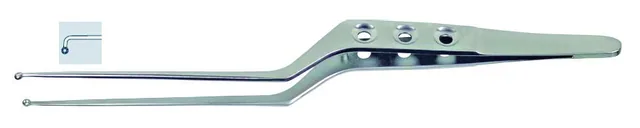 Pince Dissection Tumeur Yasargil Baïonnette 220 X 3MM Dente Manche Troue Angulé Gch - REF K1343