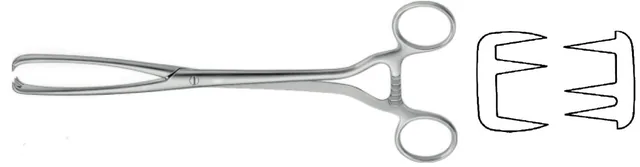 Gynecological forceps Museux heavy 6 T.s 24 cm — REF W345