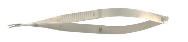 O-light Ciseaux Vannas C. plat 118MM Courbe Inox — REF OL165