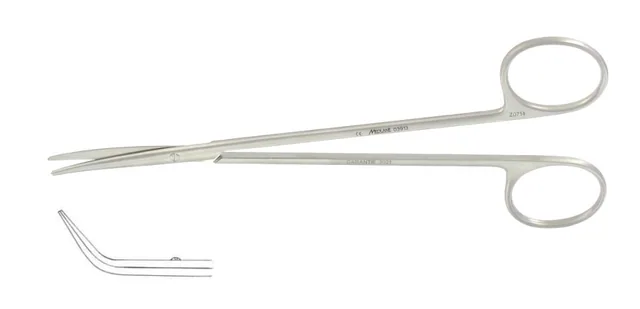 Ciseaux Dissection Demartel 190 mm Coudé/plat — REF 03916