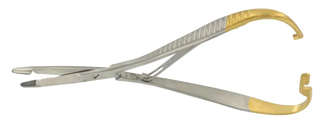 Needle holder Mathieu Olsen scissors . 17 cm tungsten carbide — REF 40104