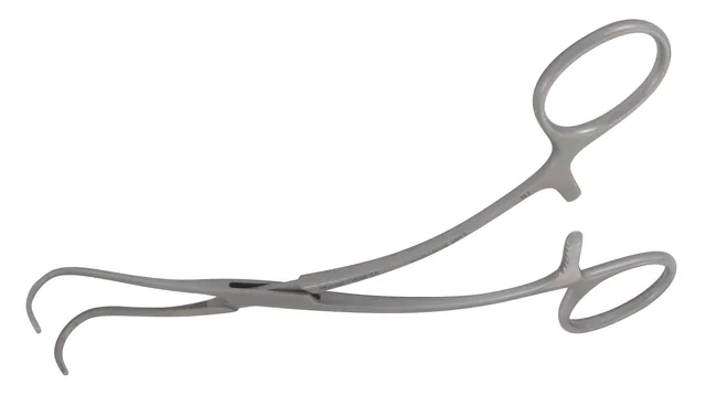 Vascular clamp Paediatric Neonatal Castaneda 120 X25mm curved 4 titanium — REF 11813