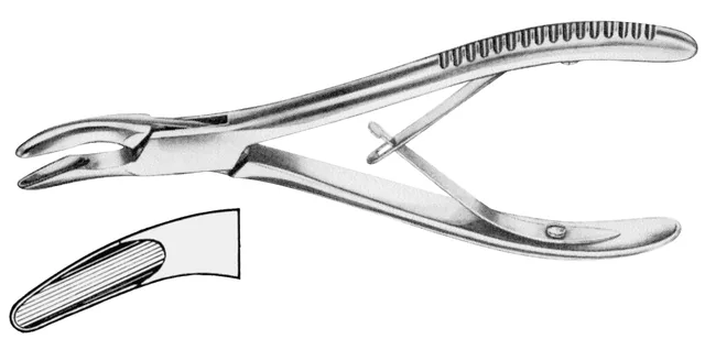 Bone rongeur Single Bane Hartmann 180 X 4 mm curved — REF 33106