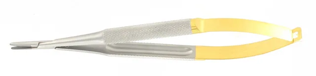 Porte Aiguille micro Castro Corps Rond 140 mm Droit Mors Tungstène Lisse 12 X 1,3 X 2,0 mm — REF 40704P