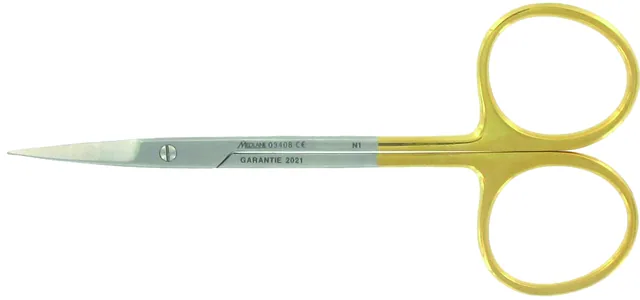 Ciseaux Courants Iridectomie 115 mm Droit Tungstène — REF 03407P