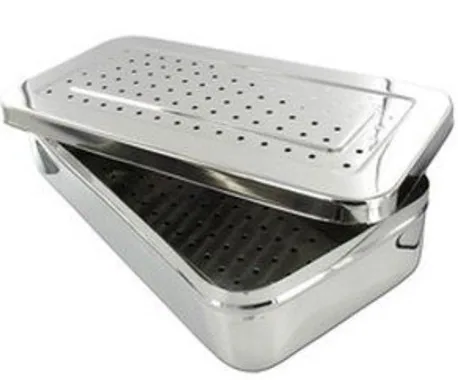 Boite a Instruments En Inox Perforé 300 X 120 X 60 mm — REF 50716
