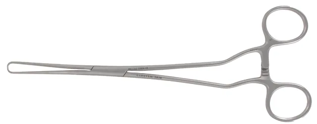 Gynecological forceps Pozzi Palmer angled Ch Eron 23.5 cm — REF 33804P