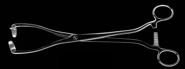 Gynecological forceps Collin Hysterol. mobile .jaws 25 cm — REF 33503