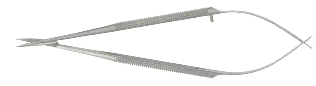 Micro scissors shaft round 150 mm curved — REF 04910