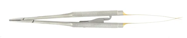 Porte Aiguille-micro Castro Corps Rond 140 mm Droit Verrou Mors Tungstène Lisse 12 X 1,3 X 2,0 mm — REF 40702