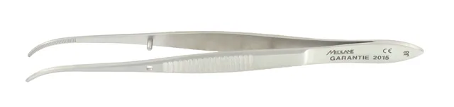 Dissecting forceps ophthalmic Iris 10 cm Fr curved without teeth — REF 30606P