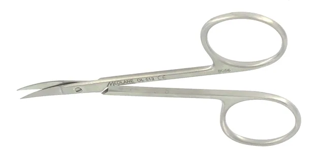 O-light Ciseaux Irid. Bonn 90 mm Pointu Courbes Inox — REF OL513