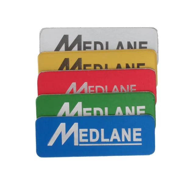 Accessoire etiquette Alu 49X17 avec Gravure Bleu — REF B153B