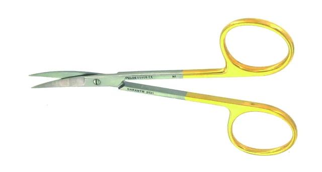 Ciseaux Courants Iridectomie 115 mm Courbe Tungstène — REF 03408P