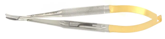 Porte Aiguille micro Castro Corps Rond 210 mm Courbe Mors Tungstène 12 X 1,3 X 2,0 mm — REF K339