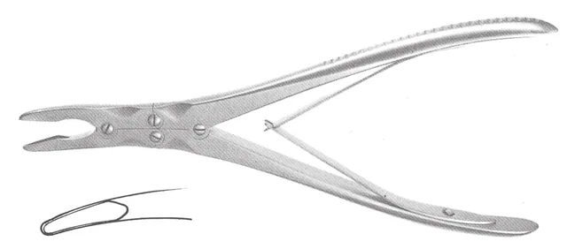 Bone rongeur Dbl Bx Marquardt 20 cm 3 mm curved — REF 32705P