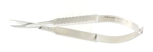Micro scissors shaft tray 150 mm curved — REF 04904