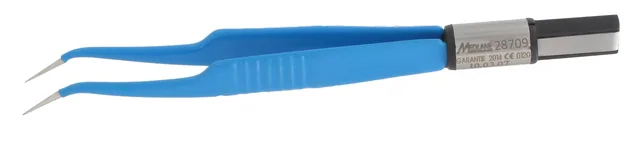 Coagulationforceps Bipolar-bissinger- 11 cm curved Sharp 0.25 mm — REF 28709P