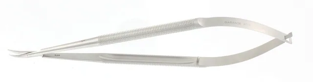 Micro scissors shaft round 180 mm curved — REF 04912